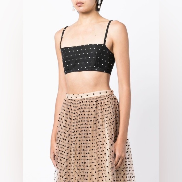 Macgraw Abbey polka-dot cropped top, Sz 10 NWT MSRP $456 - Picture 5 of 8